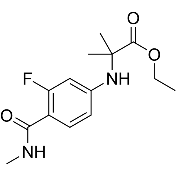 Ethyl 2-((3-fluoro-4-(methylcarbamoyl)phenyl)amino)-2-methylpropanoate 1258638-92-4